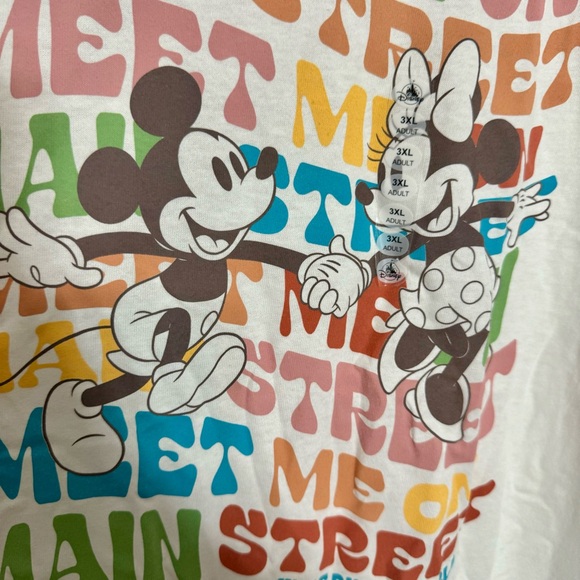 NWT. Disney Mickey And Minnie Meet Me On Main Street Adult tee Shirt size: 3X. - Picture 6 of 11